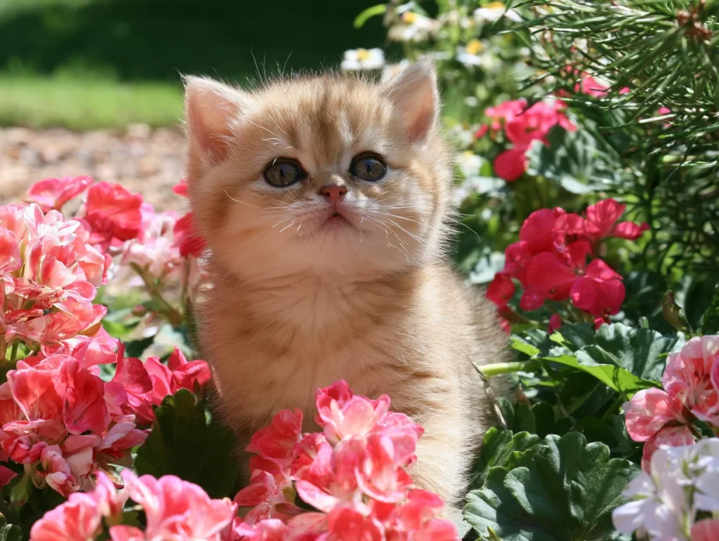 cats and flowers