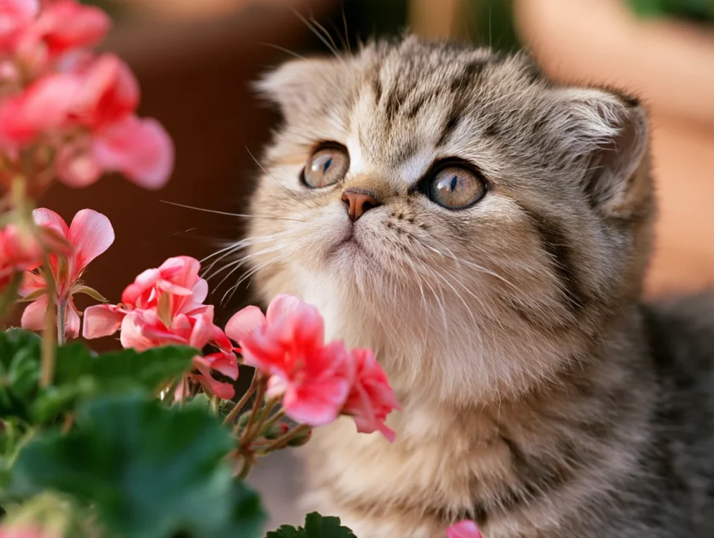 cats and flowers